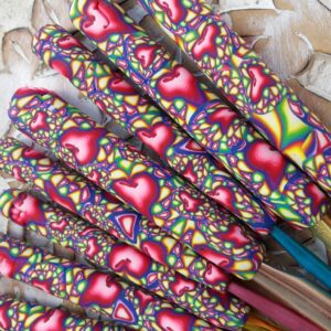 Electric Heart - Love Handle Crochet Hooks -RTS